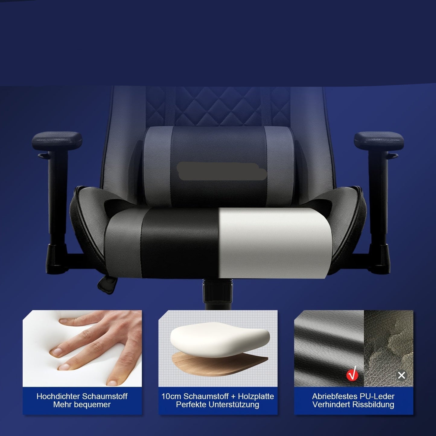 Ergonomische Gamingstoel – Bureaustoel – Game Stoel – Office Chair – Traploos Verstelbare Rugleuning – 4D Armleuningen