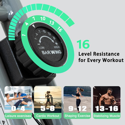 Hometrainer – Fitnessfiets – Spinningfiets – Indoor Bike – Opvouwbare Hometrainer – Magnetische Weerstand 16 Niveaus – Volledig Verstelbaar Zadel en Stuur