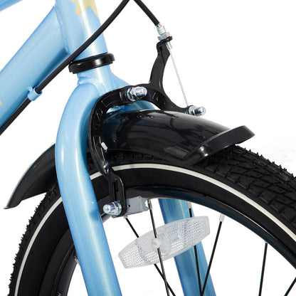 STITCH Vintage 18 inch kinderfiets voor jongens en meisjes van 6 - 8 jaar, met stablizer en standaard, blauw