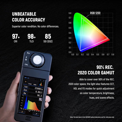RGB LED-videolamp – Studiolamp – Videolicht – Videoverlichting – Livestreamlamp – 60 W, 22.000 Lux bij 0,5 m – 2500K-8500K, 18 Effecten