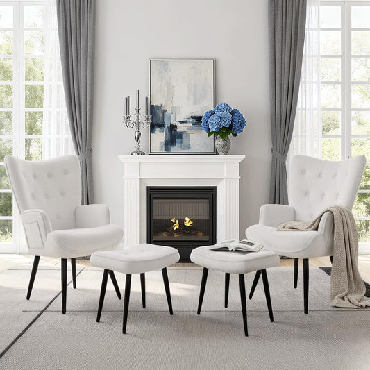 Fauteuil – Relaxstoel – Lounge Stoel – Leesstoel – Design Stoel – Met Voetenbank – Zachte Teddystof – Ergonomisch Met Metalen Frame