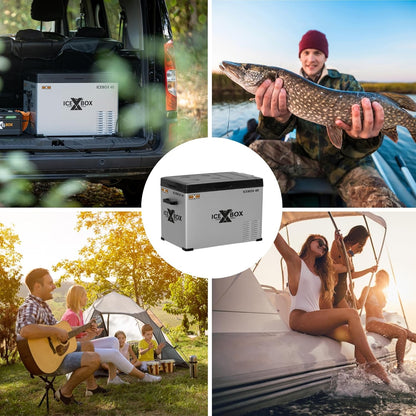 ICEBOX 40 68061 Elektrische koelbox en vriesbox, 40 l, compressor, voor camping, auto, bestelwagen, boten, met app-bediening, koelvermogen tot -20 °C, 230 V/12 V/24 V, 65 x 37,5 x 42,7 cm
