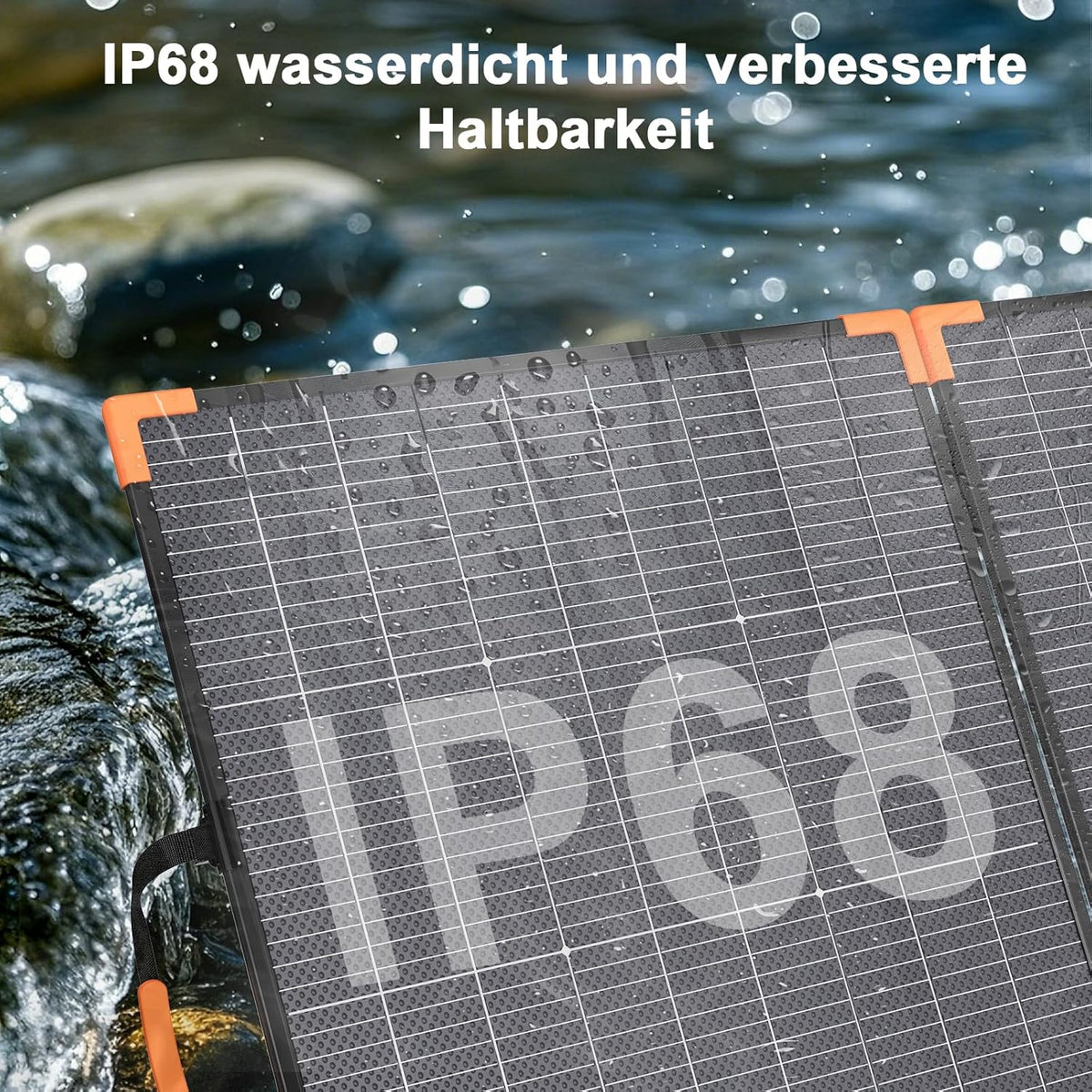 Bifaciaal draagbaar zonnepaneel van 100 W, voor krachtcentrales, 20 V, opvouwbare zonne-oplader met IP68-waterdichtheid, 23,5% hoog rendement met 2 versterkte steunen, voor kamperen en campers