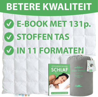 Welldora Dekbed 260 x 220 | 100% Extra Zacht Veren- en Donsdekbed | Zorgvuldig Getest, Oeko-Tex, Allergievriendelijk | RDS-keurmerk voor Dierenwelzijn | All season Dekbed Veren en Dons 260 x 220