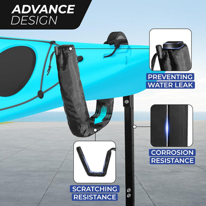 Yes4All 170 lbs Opslag Vrijstaand Dubbel Kajakrek voor Garage, Duurzame Stalen Outdoor Kajak Stand, Ideaal voor Kajaks, Surfboard, Paddle Board