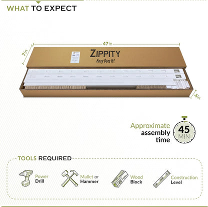 Zippity Outdoor Products ZP19057 Burbank No Dig Vinyl Fence 44" B x 41" H, Wit