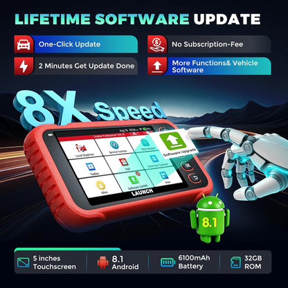 LAUNCH OBD2-diagnoseapparaat CRP129i V3, 4-delige set auto-codelezers ENG/ABS/SRS/at voor voertuigen, 12 resetten ABS/TPMS/Olie/EPB/SAS/BMS/AF/injector/smoorklep/DPF-reset