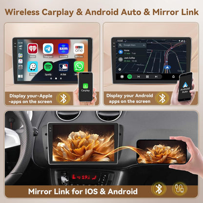 Android Autoradio – Multimedia Systeem – Inbouw Radio – Navigatie Unit – CarPlay Radio – 9 Inch Touchscreen – Draadloze CarPlay & Android Auto – Achteruitrijcamera & Bluetooth Handsfree