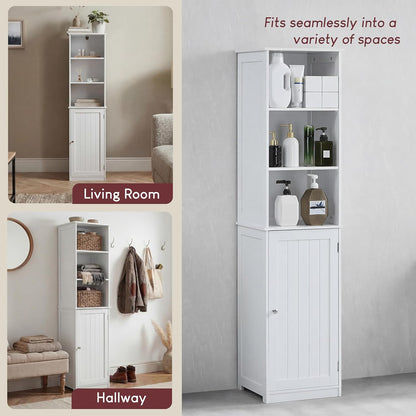 Bad Vida Milano hoog gespiegelde badkamer kast opslag Priano Tall Kleur: wit
