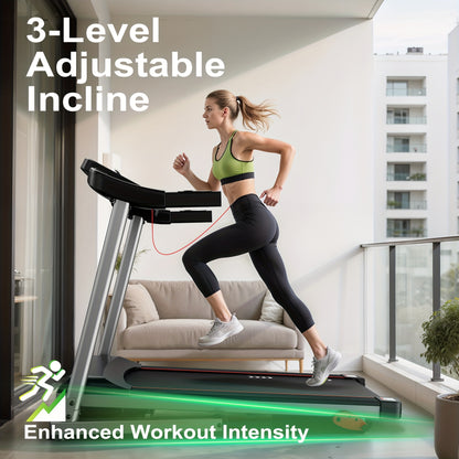 Loopband – Hardloopband – Wandelband – Treadmill – Walking Pad – 3 Hellingsniveaus – 2,5 PK Motor – Max 12 km/u – Draagvermogen 120 kg – App Compatible – Compact Design