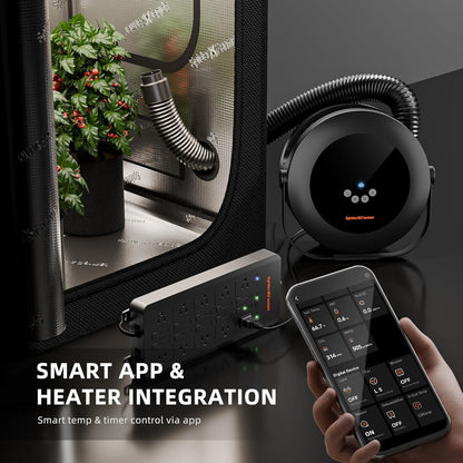 Spider Farmer Ventilatorkachel, 540 W, intelligente temperatuurregeling, energiebesparend, stil, 4 modi en 24 uur timer, 10 PTC-verwarming en ventilatiebuis, geschikt voor plantenruimtes en