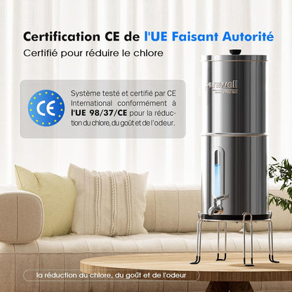 Zwaartekracht ultrafiltratie watersysteem – Waterfilter – Waterfiltersysteem – Drinkwaterfilter – Aanrechtfilter – 8,5 liter – 304 roestvrij staal