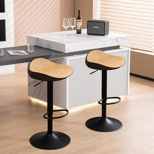YOUNIKE Barkruk, set van 2, barstoel, barstoel, barkruk, in hoogte verstelbaar, 360 graden draaibaar, met voetensteun, bistrokruk, keukenstoelen, kruk voor keuken, huishouden en bar, zwart