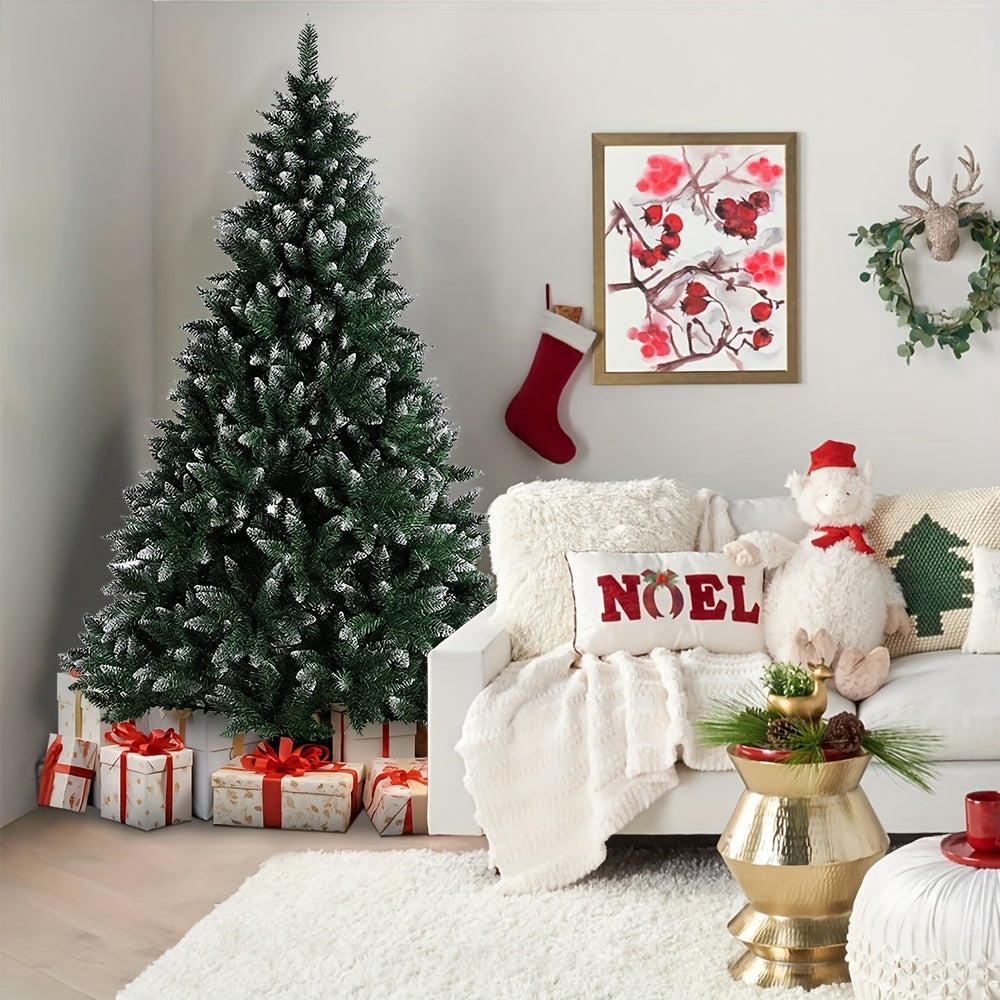 Kunstkerstboom – Nepkerstboom – Kerstboom Kunststof – Kerstboom 240 cm – Kerstdecoratie – 1400 PVC Takken – Stevige Metalen Standvoet – Besneeuwd Design – Onderhoudsvrij