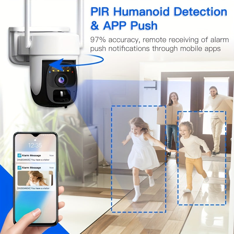 Draadloze Beveiligingscamera – Buitencamera – Wifi Camera – Veiligheidscamera – 360° Draaibaar – 3MP Beeld – Kleurennachtzicht