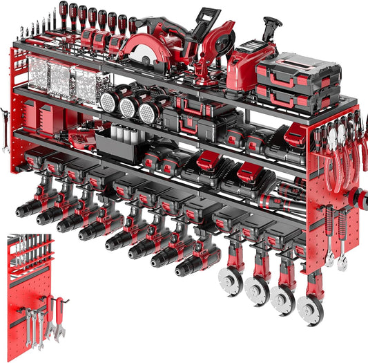 Organizer voor elektrisch gereedschap (rood, 12 boorhouders)