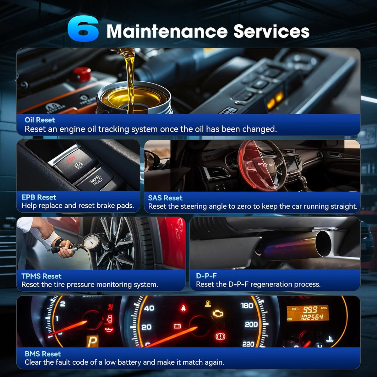 MA200 V6 OBD2 Scanner for Ben.z/Land Rover/Porsche/BM.W/Volvo/V.A.G, All System Car Diagnostic Tool with 6 Services, Oil/BMS/EPB/SAS/DP-F/TPMS Reset, Auto VIN, Battery Test, Lifetime Update