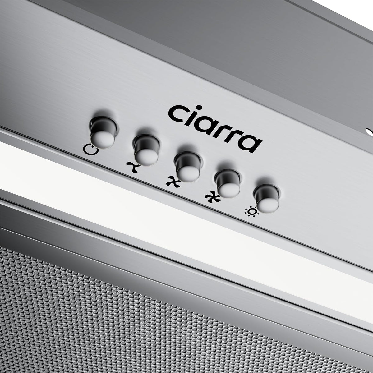CIARRA CBCS5913D Afzuigkap inbouw ventilatorbouwsteen 52 cm afvoerlucht inbouwkap afzuigkap 300 m³/h efficiënte afzuigkap afzuigkap compatibel CBCF005 actieve koolfilter roestvrij staal zilver - QUORE