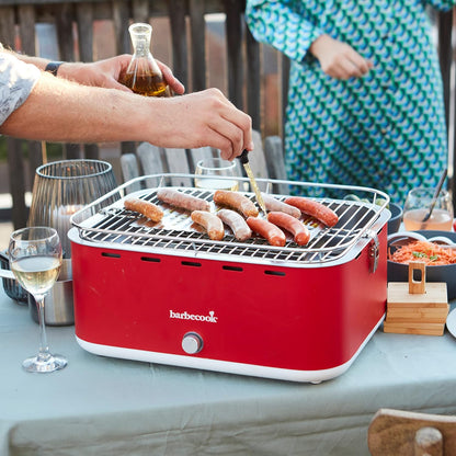 Barbecook tafel bbq Carlo houtskool barbecue met draagtas, geschikt voor 6 personen, Chili Pepper 44x33x21cm