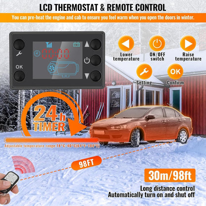 <font dir="auto" style="vertical-align: inherit;"><font dir="auto" style="vertical-align: inherit;">        VELPEX Diesel Driver, 8 kW, 110 V, portable diesel air heater, with remote control, large LCD display, intelligent remote control 18-40 °C, adjusta