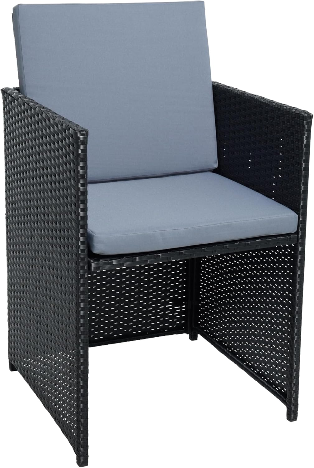 ESTEXO Polyrattan seating set, garden furniture, dining group, garden set, rattan furniture, rattan set, stool, garden chairs, garden table (4 people) - QUORE