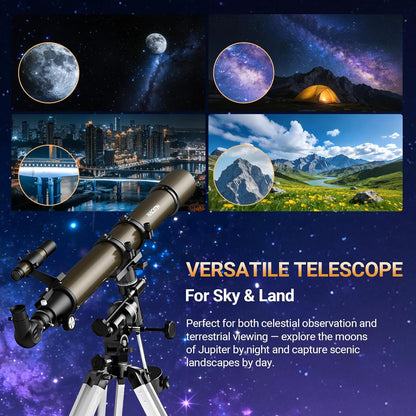 1000-90mm Astronomische refractor telescoop met Equatoriale Montage en Statief