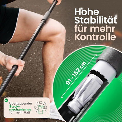 Bladbezem – Tuinbezem – Gazonhark – Hark – Landschapsbezem – 3-Delig Met 75 Cm Werkbreedte – Verstelbare 4-delige Steek- En Schroefsteel