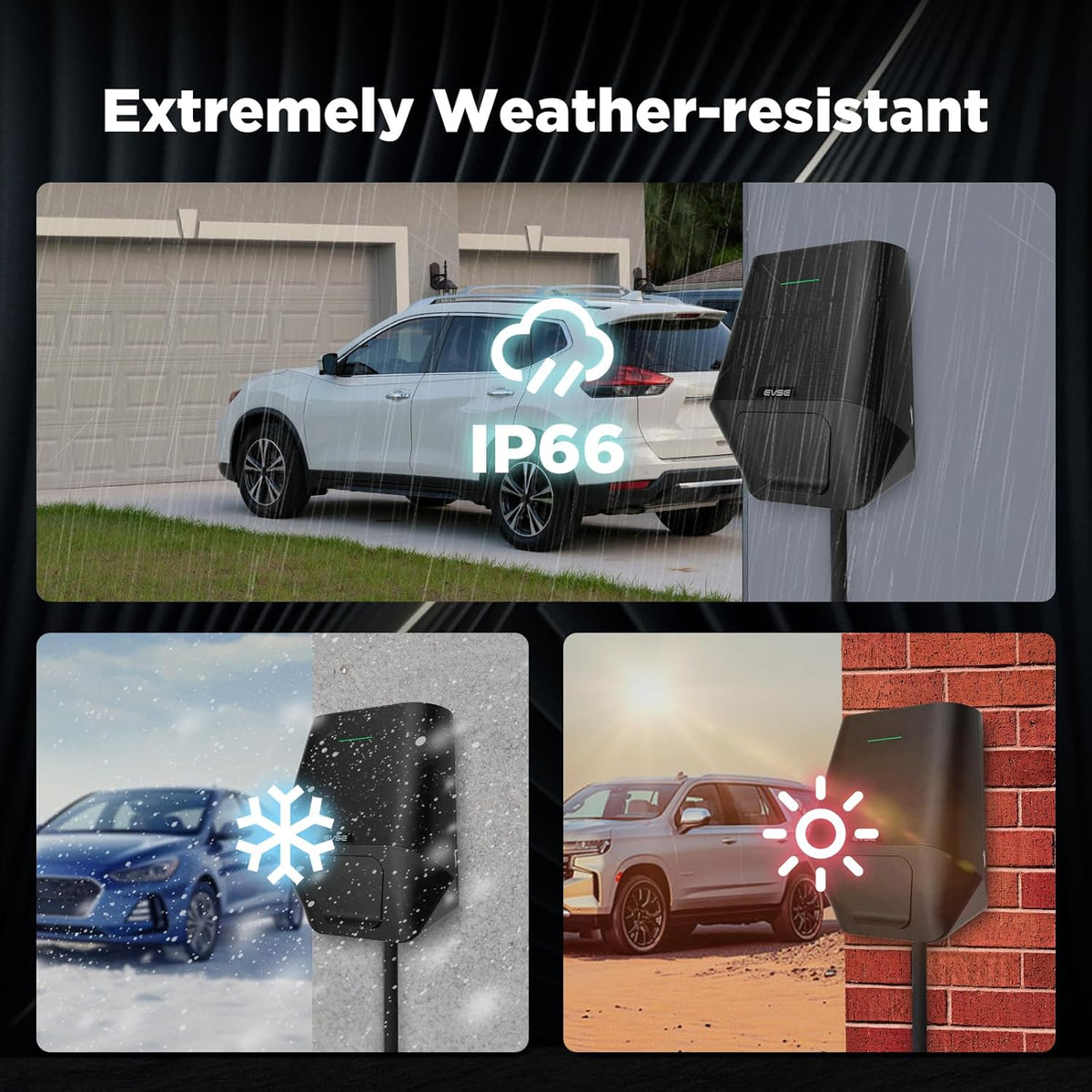 Wallbox 7KW voor elektrische voertuigen, eenfasig 32A | 24A | 16A | 240V met type 2 aansluitingen, intelligent EV-laadstation met Europese standaard IEC 62196-2 voor BEV PHEV type 1/2 modus