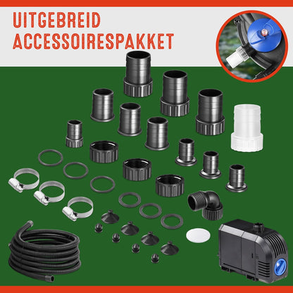 Gardebruk vijverdrukfilter 18L complete set 2000 L/H 11 watt UVC lamp bypass functie pomp tuinvijver vijverfilter