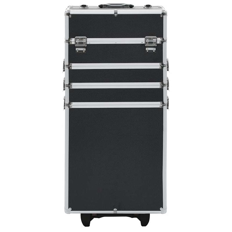Make-up Organizer – Make-up Opberger – Cosmetica Opbergdoos – Skincare Organizer – Make-up Organizer Opbergkast – Zwart – Stevig Aluminium & ABS – 4 Niveaus Met Uitbreidbare Planken