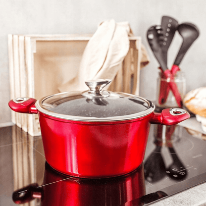 Pannenset – Kookpannen – Pannen – Koekenpannen – Inductiepannen – Keramische Marmeren Antiaanbaklaag – Geschikt Voor Alle Warmtebronnen