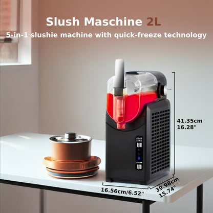 Slushie Machine – Slushie Maker – Frozen Drink Maker – Slush Maker – Variabele Capaciteit 1-10 Liter – Vijf Voorgeprogrammeerde Standen – Zelfreinigende Functie