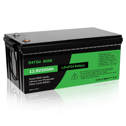 Lithium Accu – LiFePO4 Accu – 12V Accu – Lithium Batterij – 200Ah Accu – Geïntegreerd BMS – Hoge Capaciteit 200A – 8000+ Laadcycli – Maximaal 2560W Piekvermogen