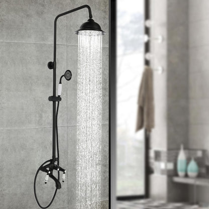 Retro Douche Set – Handdouche – Regen Douche – Thermostaatkraan – Badkamerkraan – RVS – Wandmontage – Verstelbare Temperatuur – Duurzaam Design