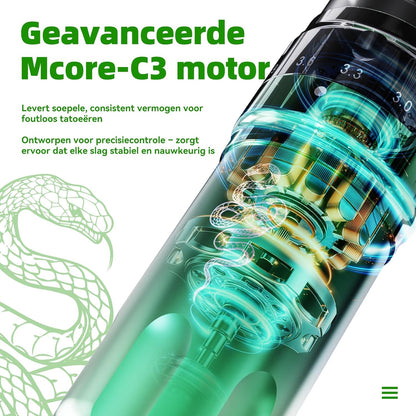 Mast Tattoo Pen Machine, Fold Pro Cordless Year of Snake Edition Tattoo Machine, Power Motor by Mcore-C3, 3000mAh Battery Power Supply
