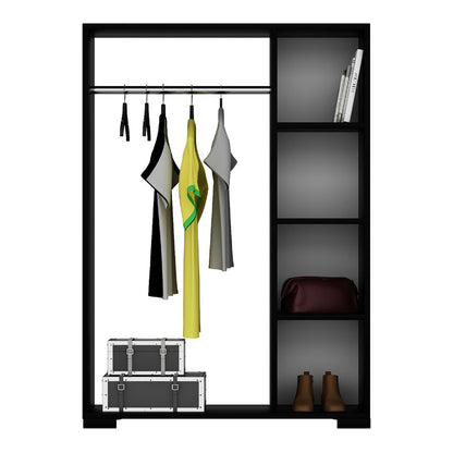 Kledingkast – Garderobekast – Kleerkast – Opbergkast – Dichte Kast – Antraciet – Compact 126x90x30 cm – Stevig Spaanplaat met Kledingstang