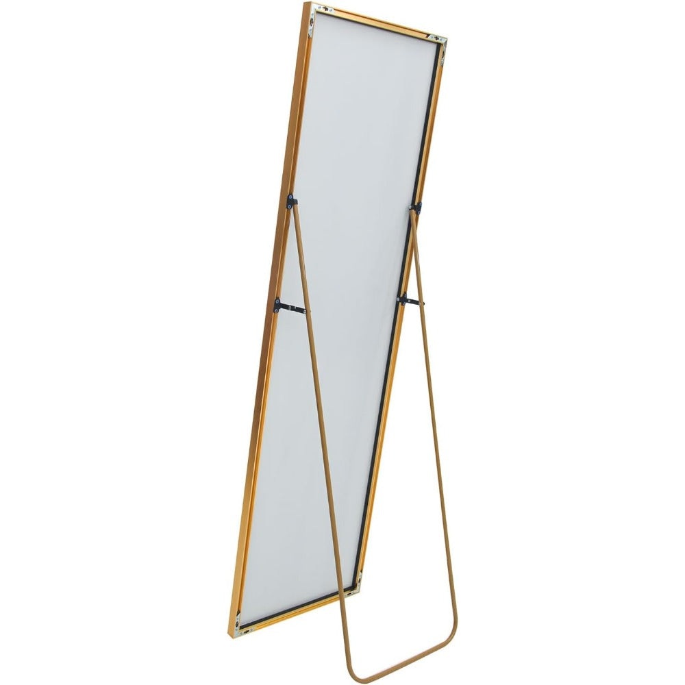Volspiegel – Vloerspiegel – Wandspiegel – Lengtemeter Spiegel – Rechthoekige Spiegel – Aluminium Frame – 180x80 cm Gouden Afwerking