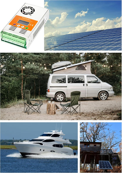 60A MPPT laadregelaar op zonne-energie, max. 160 V, stationaire spanning 2800 W, PV vermogen, voor 12 V/24 V/36 V/48 V batterijsystemen