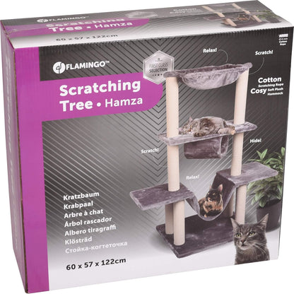 Kattenkrabpaal – Krabpaal – Kattenboom – Kattenhuis – Kattenhuisje – Compact en Ruimtebesparend – Zachte Pluche en Duurzaam Sisal