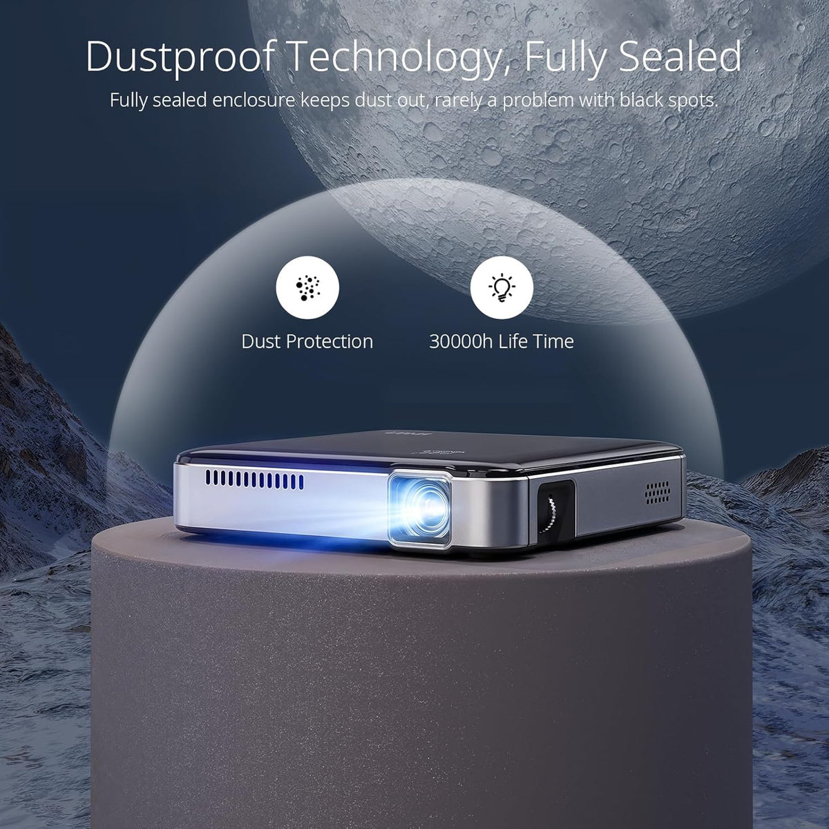 YOTON Y200 Mini DLP Projector, Mobile, Silent, Home Theater, Portable, 1080P Support, 150ANSI, Built-in Battery, High Capacity, Compatible with HDMI/Chromecast/PS5/TV Stick/Switch/Tablet