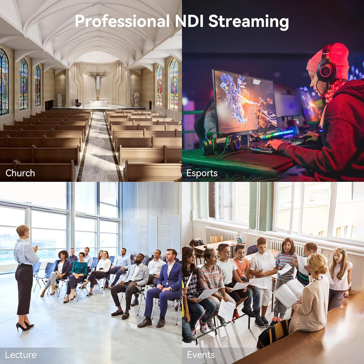 TONGVEO 4K NDI PTZ camera met KI-auto-tracking 20-voudige optische zoom HDMI IP live streaming SDI USB3.0 PoE LAN ondersteuning voor godsdiensten, devocaties vorming, videoconferenties met OBS VMix