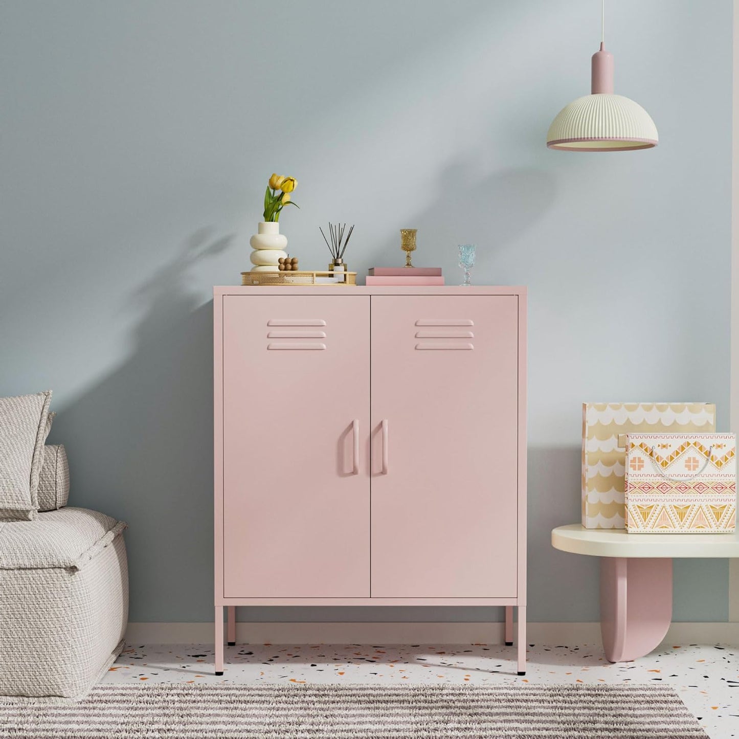 Sideboard - Locker cabinet - Storage cabinet - Industrial cabinet with adjustable shelves - Filing cabinet - Metal Cabinet - Office cabinet - 80x40x100cm (LxWxH) - Powder coated steel - QUORE