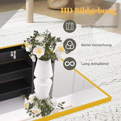 Staande spiegel, 180 x 80 cm, grote full-body spiegel, wandspiegel met goudkleurig metalen frame om tegen te leunen of op te hangen aan de muur, vloerspiegel voor slaapkamer, woonkamer en