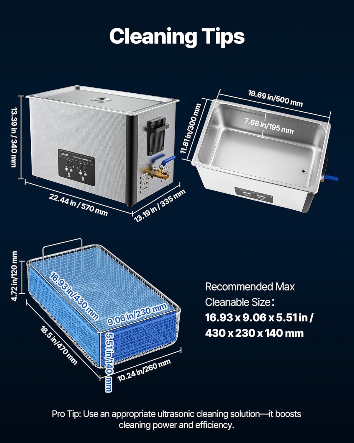 Ultrasone Reiniger – Ultrasoon Reinigingsapparaat – Sieradenreiniger – Industriële Reinigingsmachine – Digitale Ultrasoonreiniger – 30 Liter Inhoud – 40kHz & 480W Vermogen