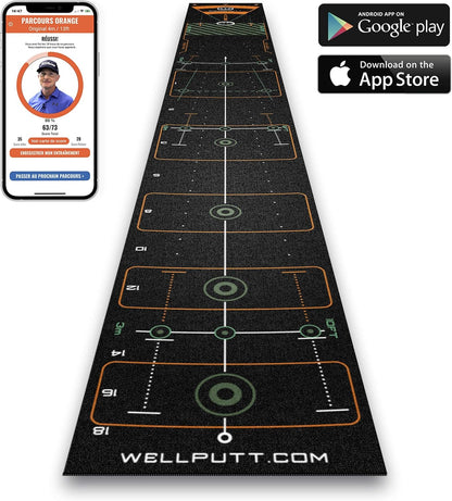 WELLPUTT - Golf Puttingmat - 4m Zwarte