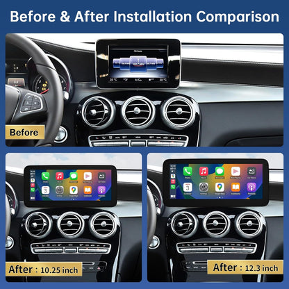 12,3 Inch Autoradio Touchscreen – Multimedia Scherm – Infotainmentsysteem – Navigatiescherm – Dashboard Display – Draadloos CarPlay & Android Auto – HD Resolutie 1920x720 Pixels