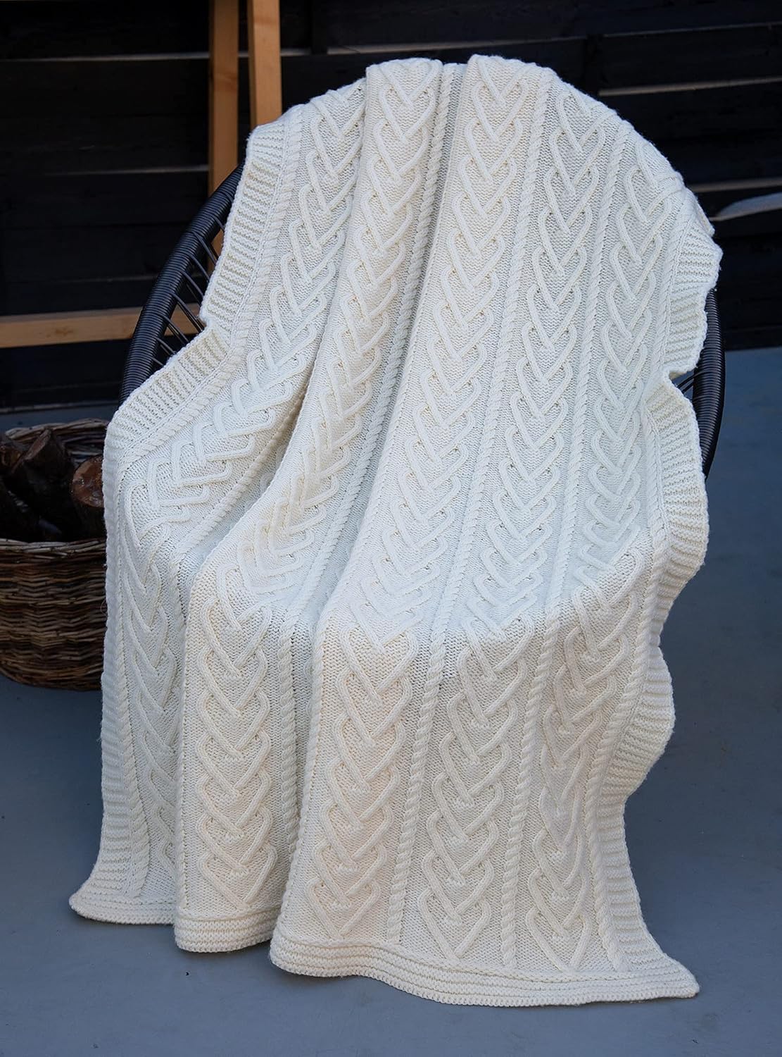 SAOL 100% super zachte Merino wol hart patroon bed bank gooien deken 67 x 49 inch