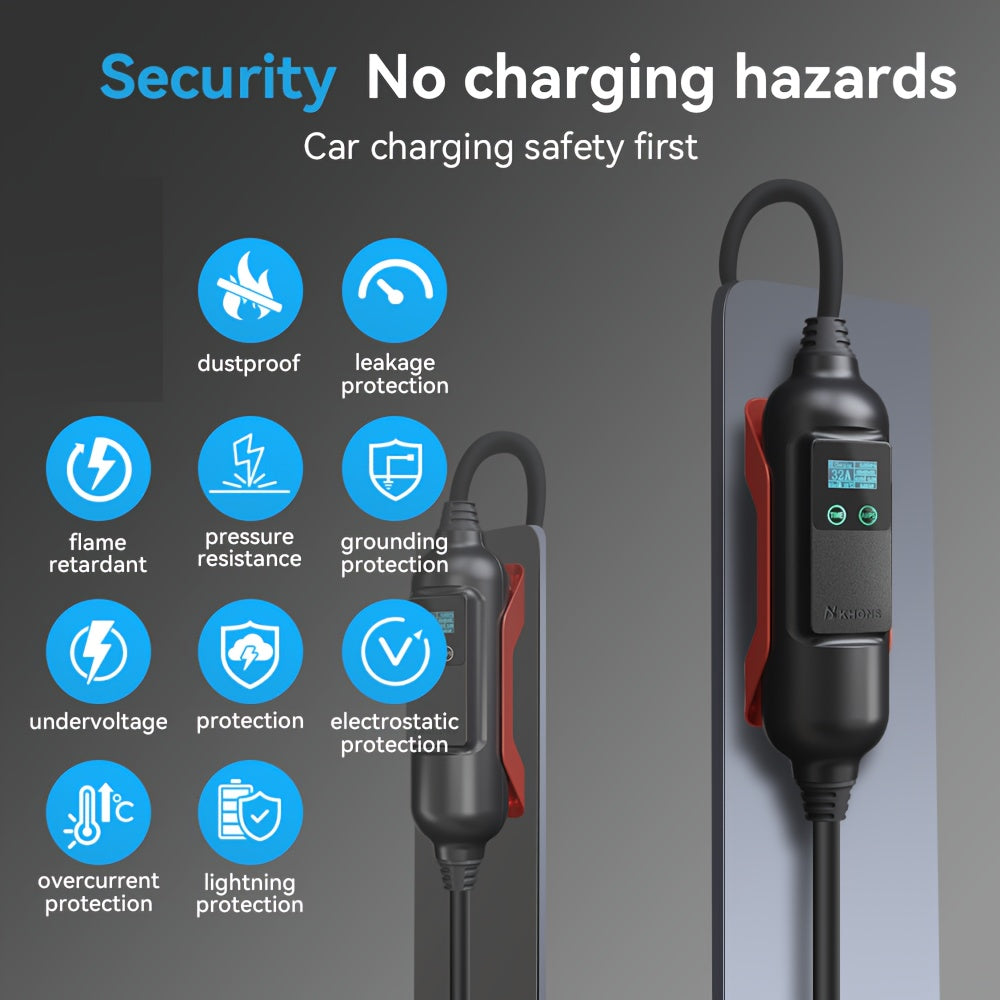 Laadstation Elektrische Auto – EV Oplader – Snel Laadpunt – Type 2 Lader – Driefasig Charger – 22 kW Vermogen – Instelbare Timer & IP65 Waterdicht
