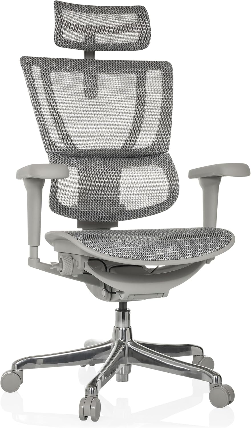 hjh OFFICE Ergonomische Ergohuman Slim Ultra G GEN2 Bureaustoel met flexibele lendensteun, netbespanning, grijs