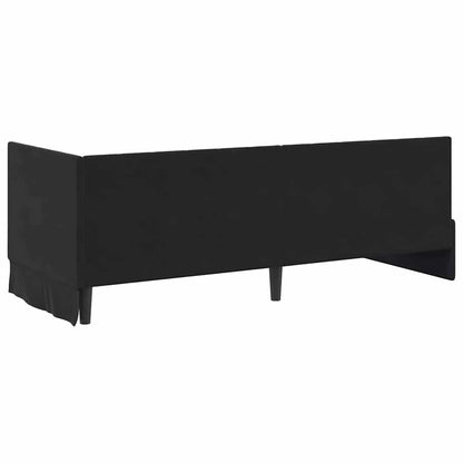 Bedframe – Bed – Eenpersoonsbed – Slaapbank – Kinderbed – Blauw Velvet Hoofdbord – Stevig Plaatmateriaal – Lattenbodem 80x200 cm